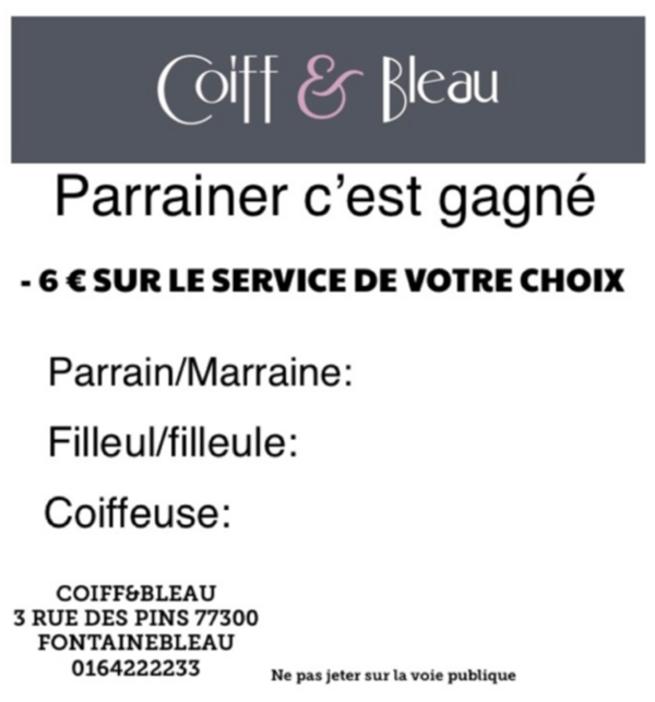 Parrainez vos amis et profitez de réductions chez Coiff&Bleau ! 🎉💇‍♀️💇‍♂️
